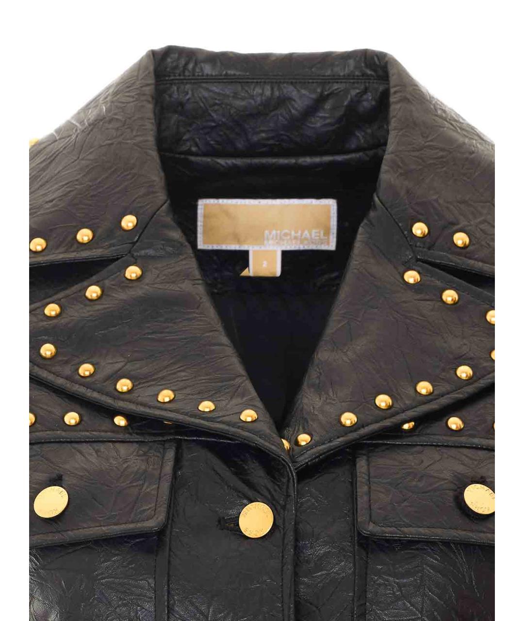 MICHAEL MICHAEL KORS Черная кожаная куртка, фото 4