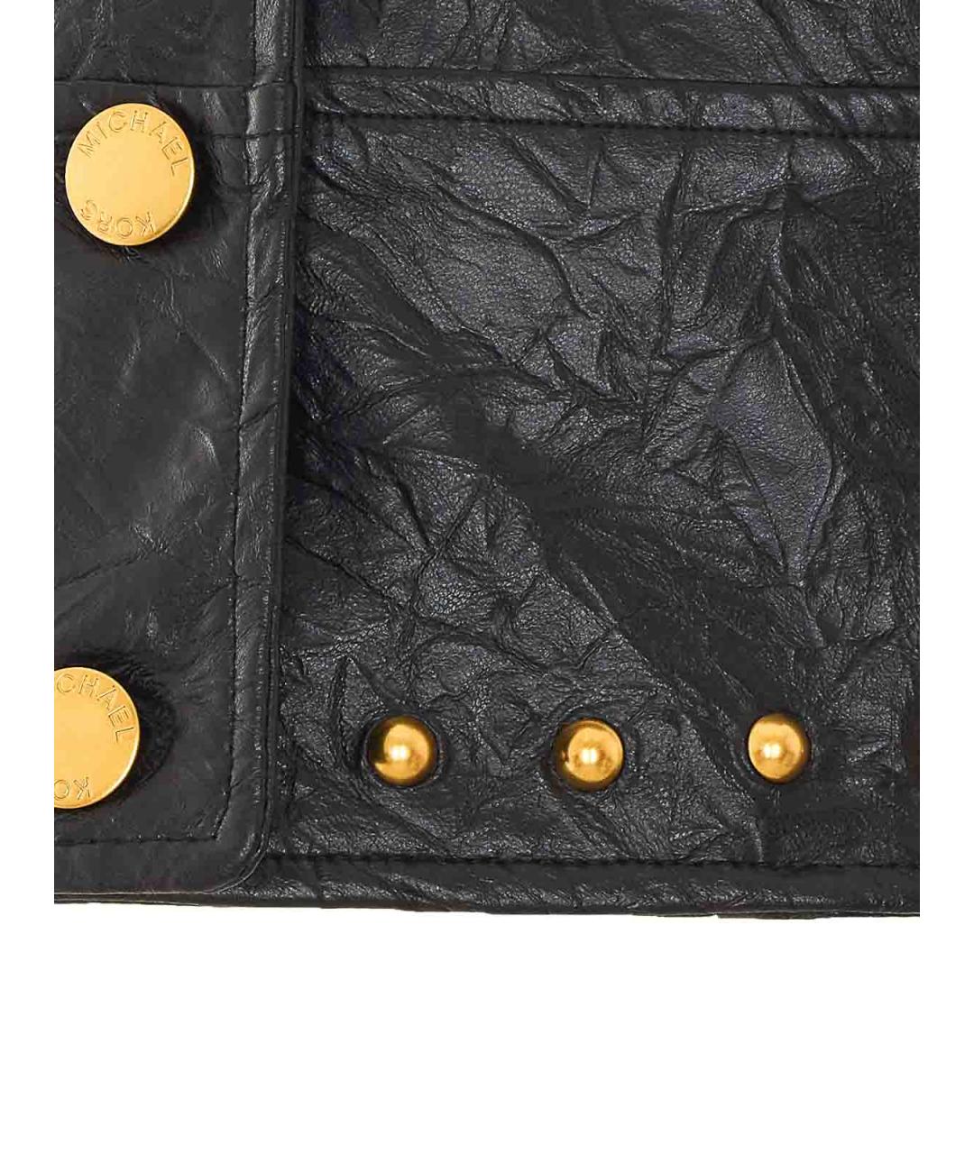 MICHAEL MICHAEL KORS Черная кожаная куртка, фото 3