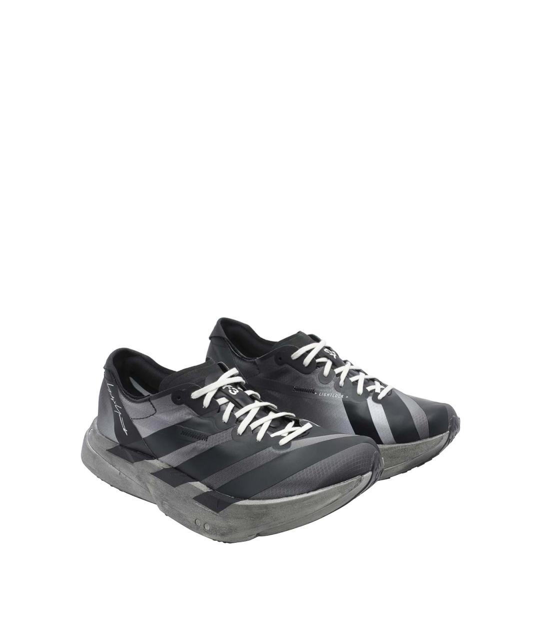 Y-3 Черные резиновые низкие кроссовки / кеды, фото 2
