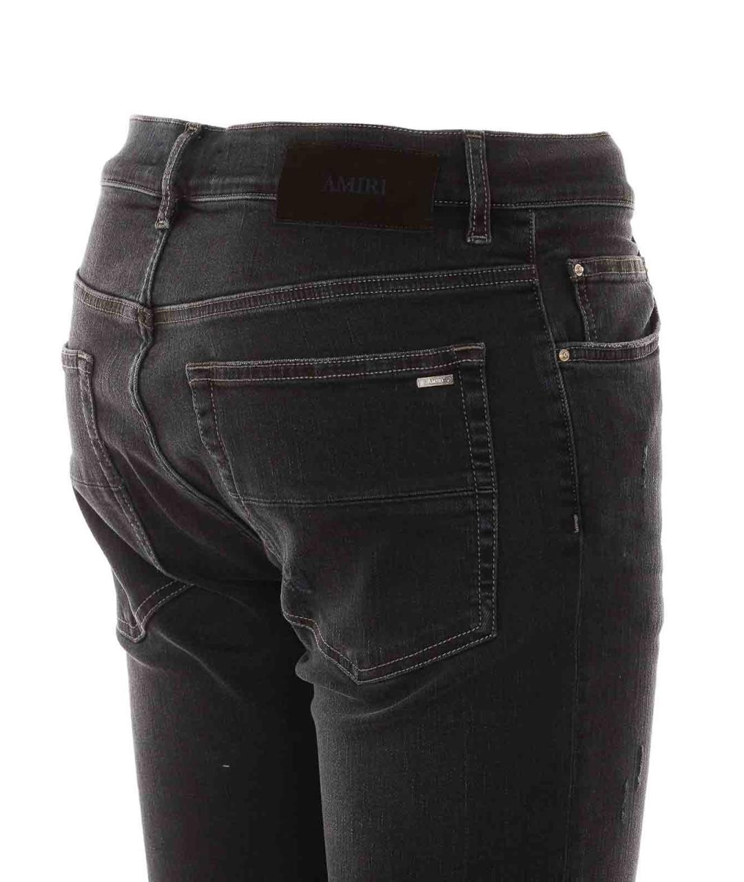 AMIRI Черные хлопко-эластановые джинсы скинни, фото 3