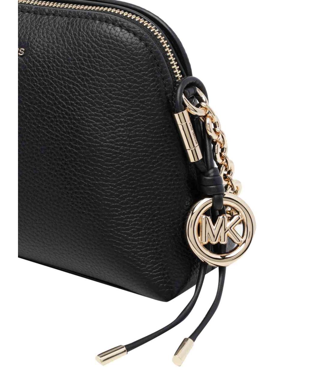 MICHAEL MICHAEL KORS Черная кожаная сумка через плечо, фото 4