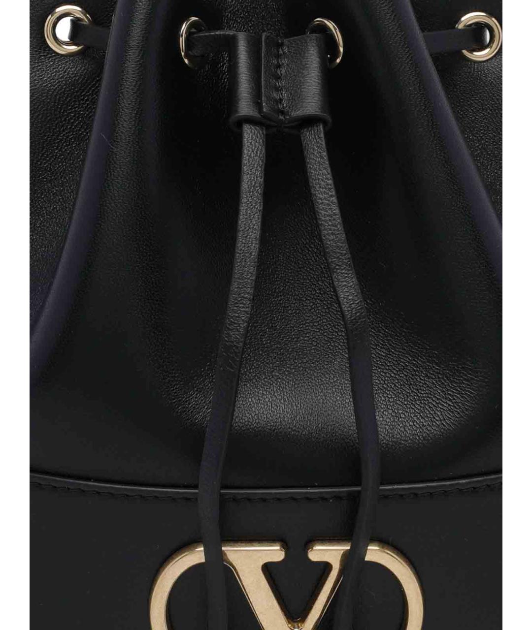 VALENTINO Черная кожаная сумка тоут, фото 4