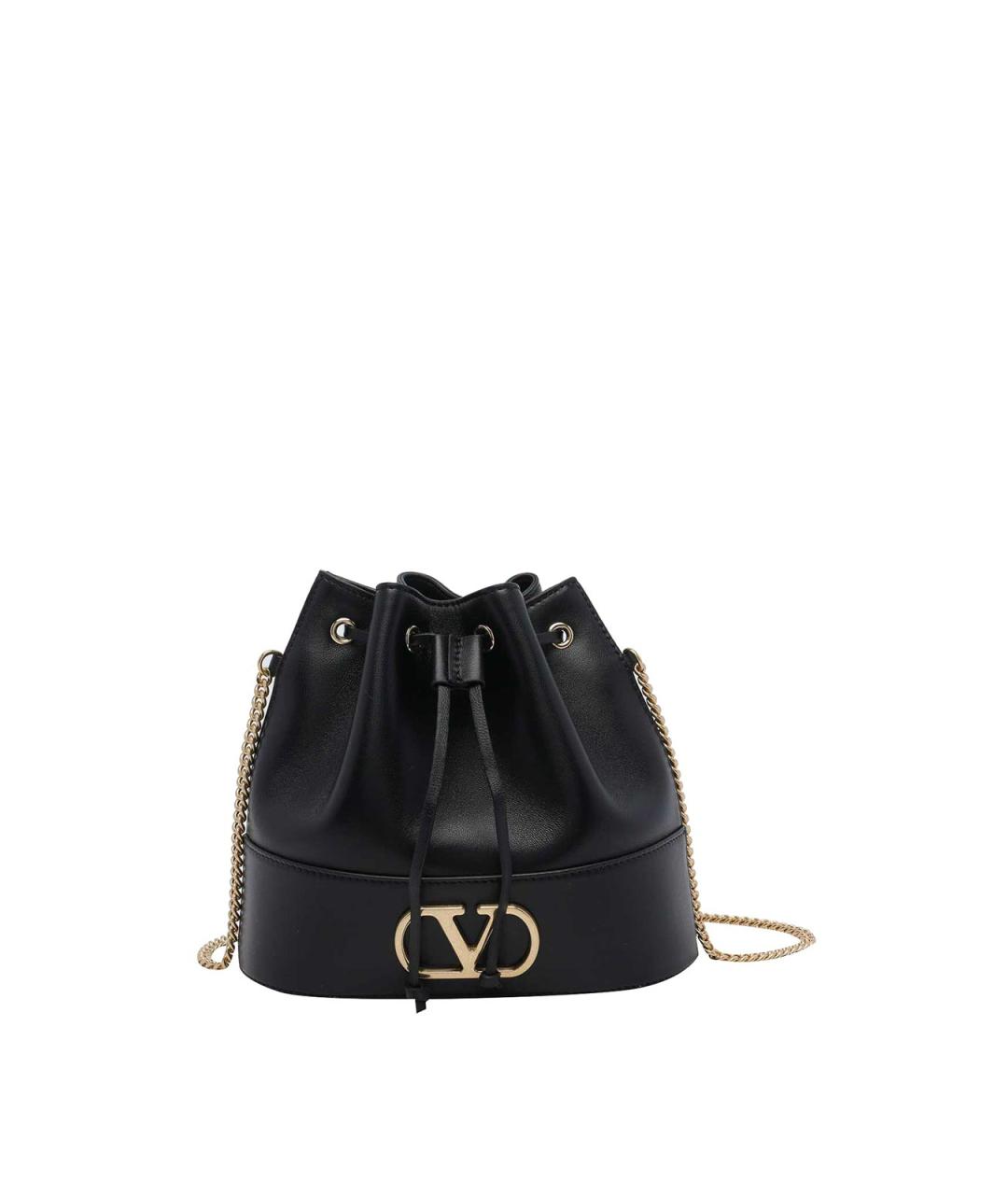 VALENTINO Черная кожаная сумка тоут, фото 1