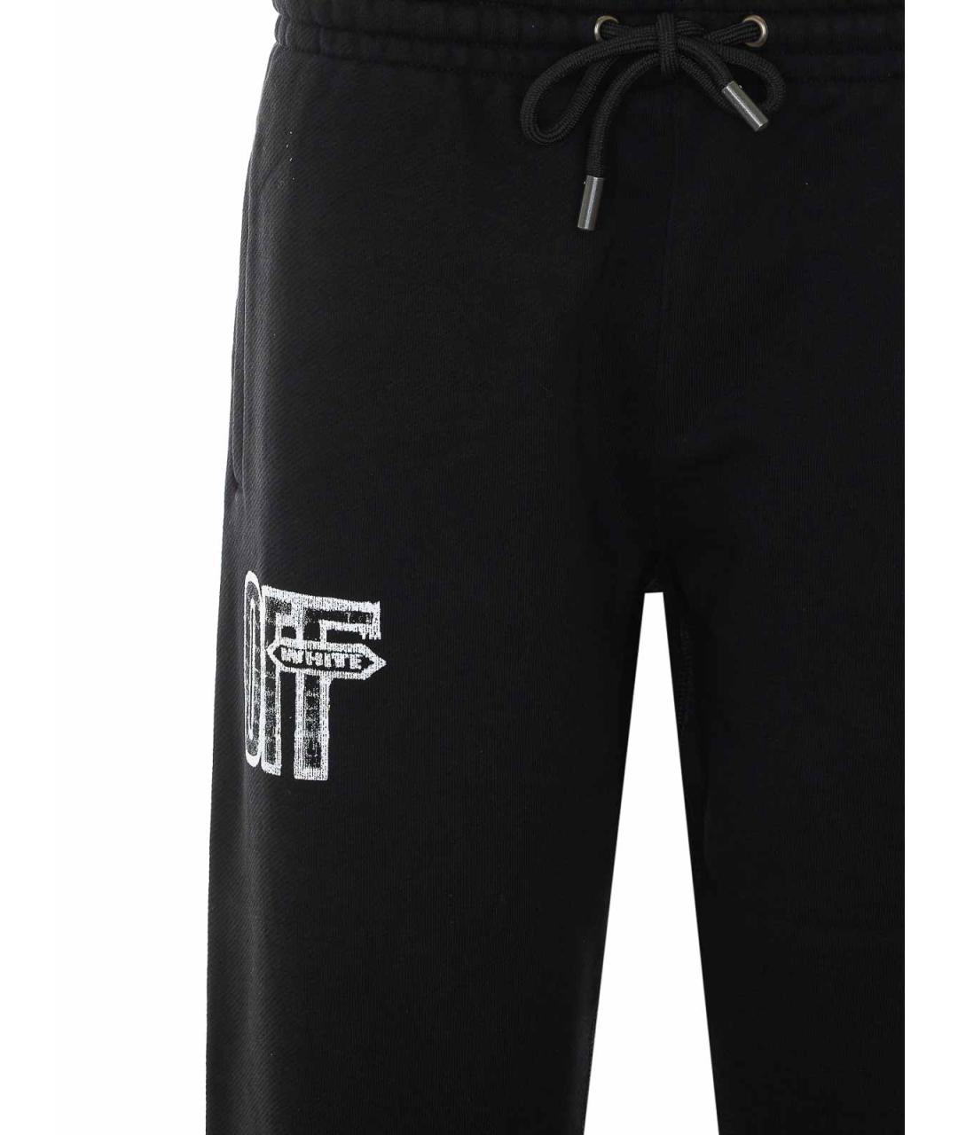 OFF-WHITE Черные хлопковые повседневные брюки, фото 4