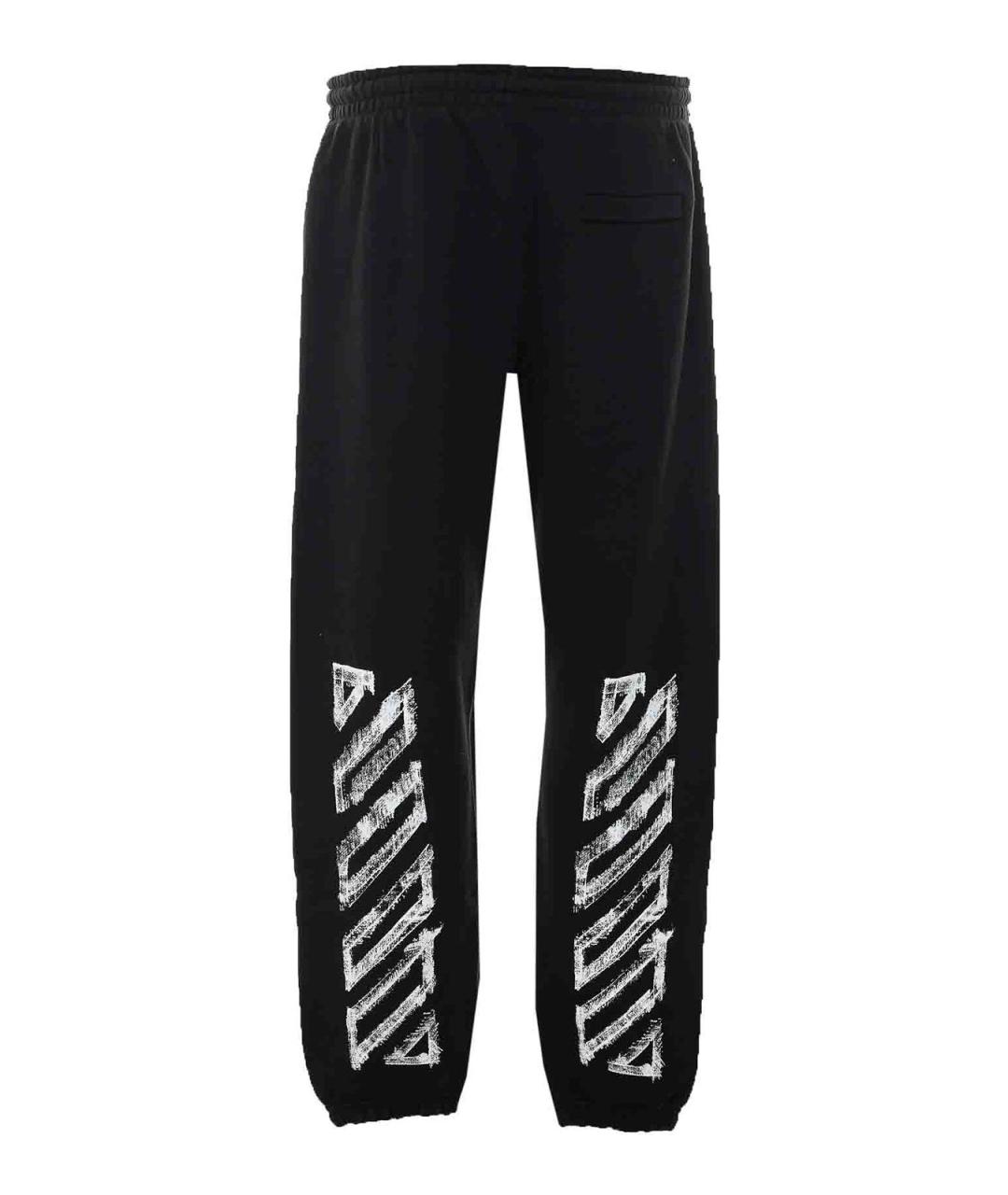 OFF-WHITE Черные хлопковые повседневные брюки, фото 2