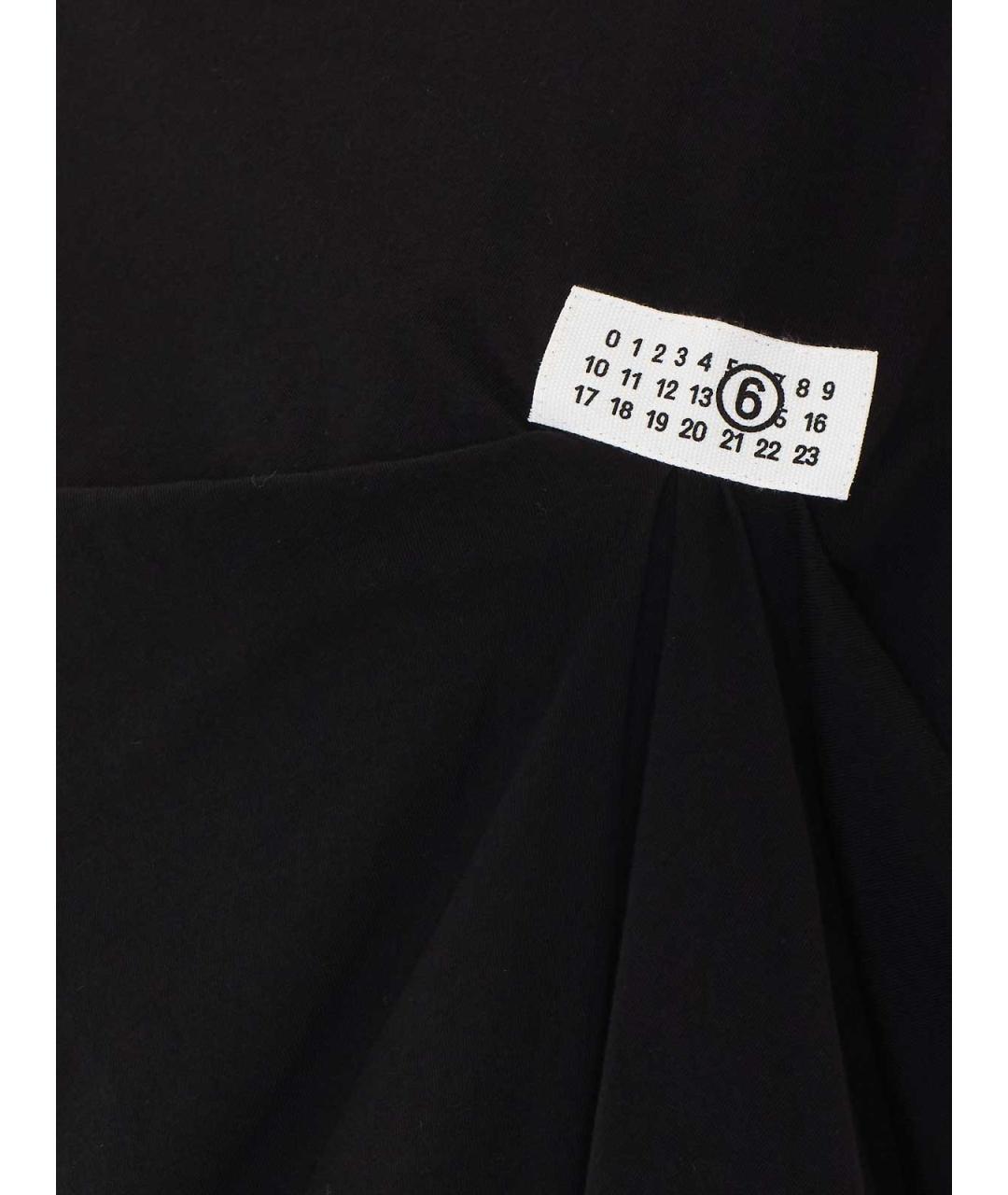 MM6 MAISON MARGIELA Черная хлопковая футболка, фото 3
