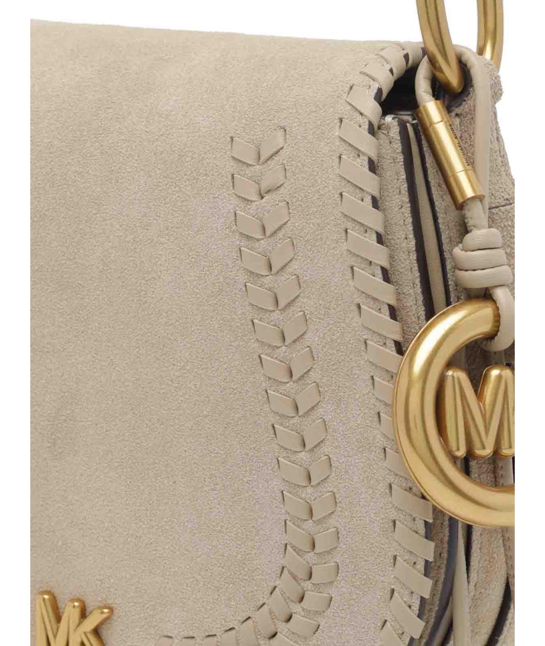 MICHAEL MICHAEL KORS Бежевая замшевая сумка через плечо, фото 4