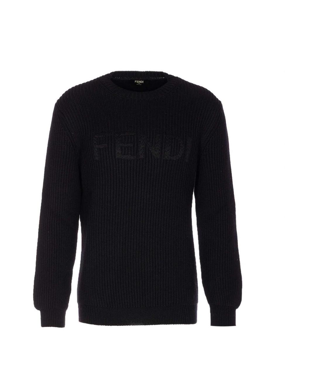 FENDI Черный шерстяной джемпер / свитер, фото 1