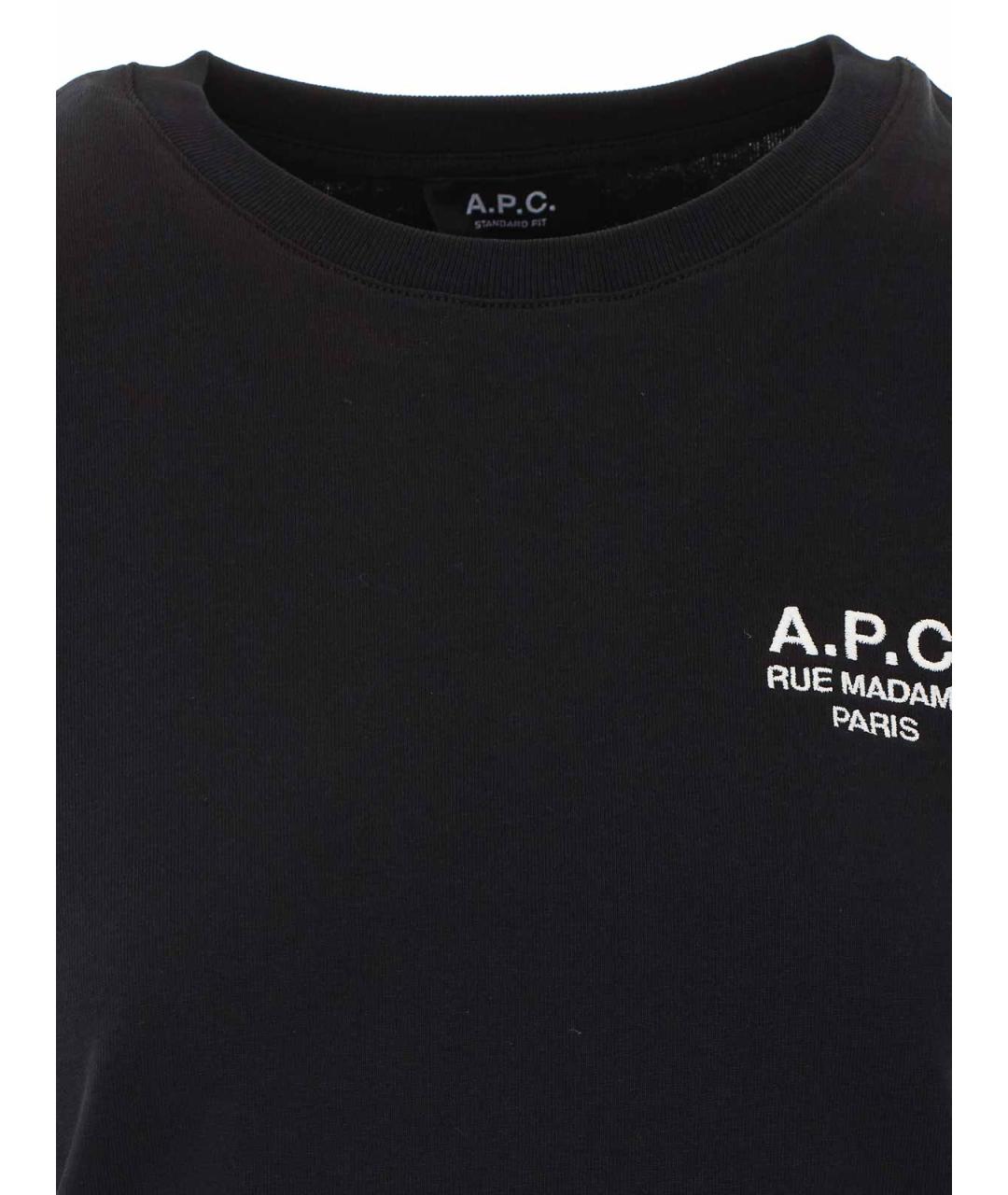 A.P.C. Черная хлопковая футболка, фото 4
