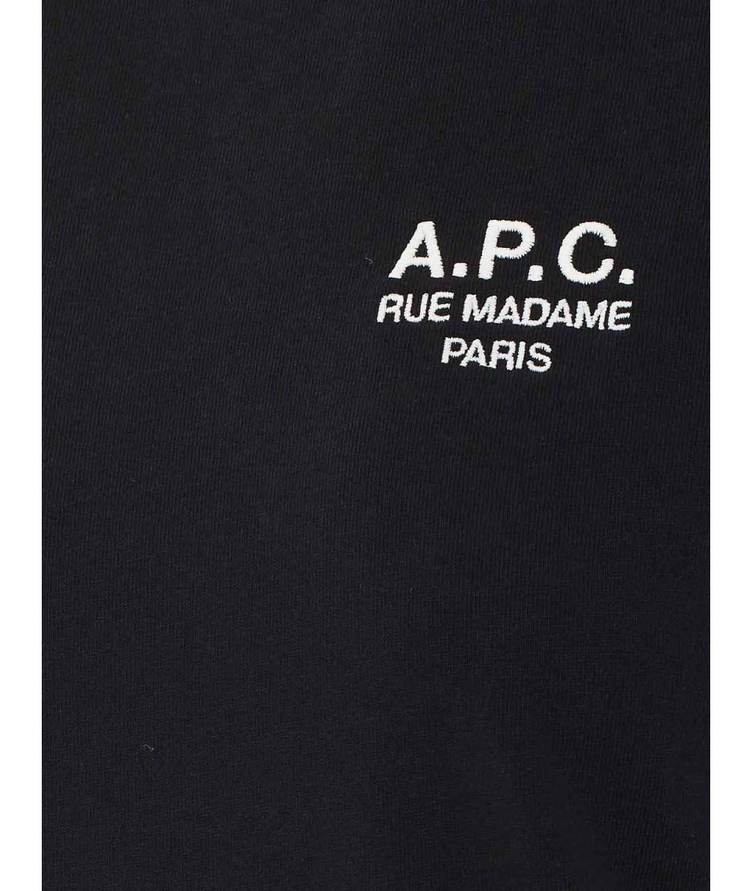 A.P.C. Черная хлопковая футболка, фото 3