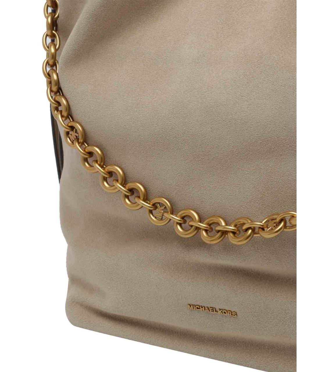 MICHAEL MICHAEL KORS Зеленая замшевая сумка через плечо, фото 4