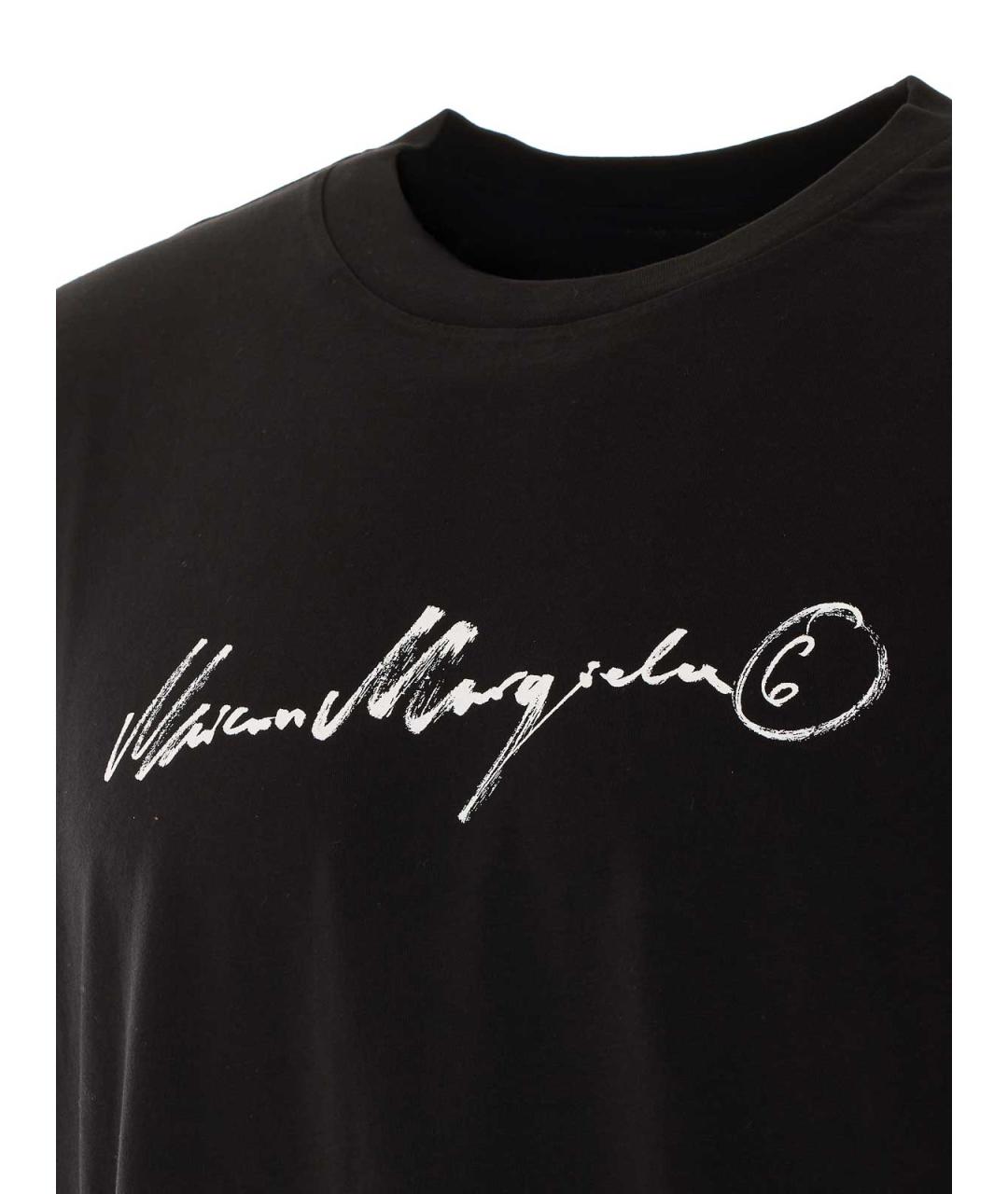 MM6 MAISON MARGIELA Черная хлопковая футболка, фото 3
