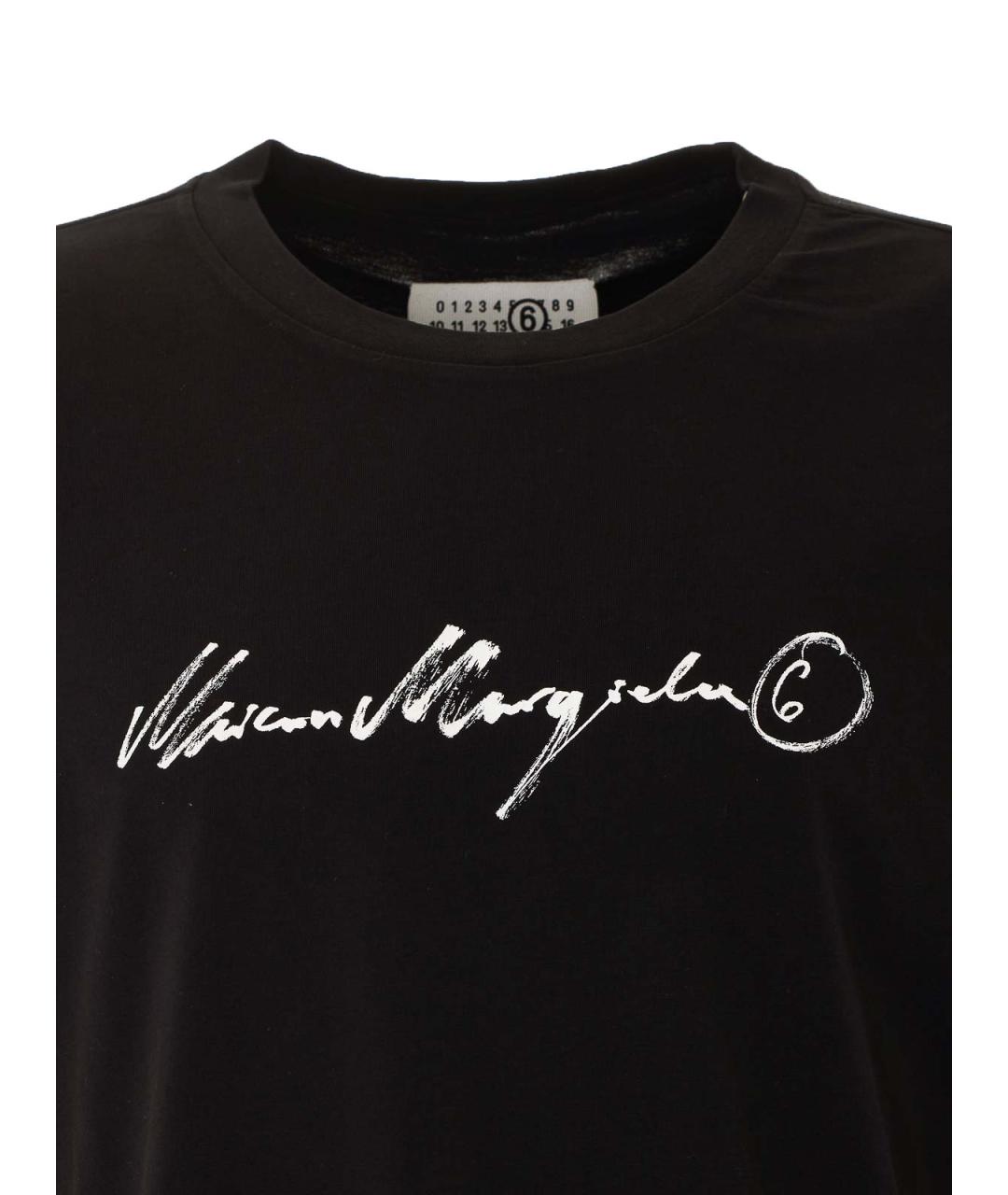 MM6 MAISON MARGIELA Черная хлопковая футболка, фото 4