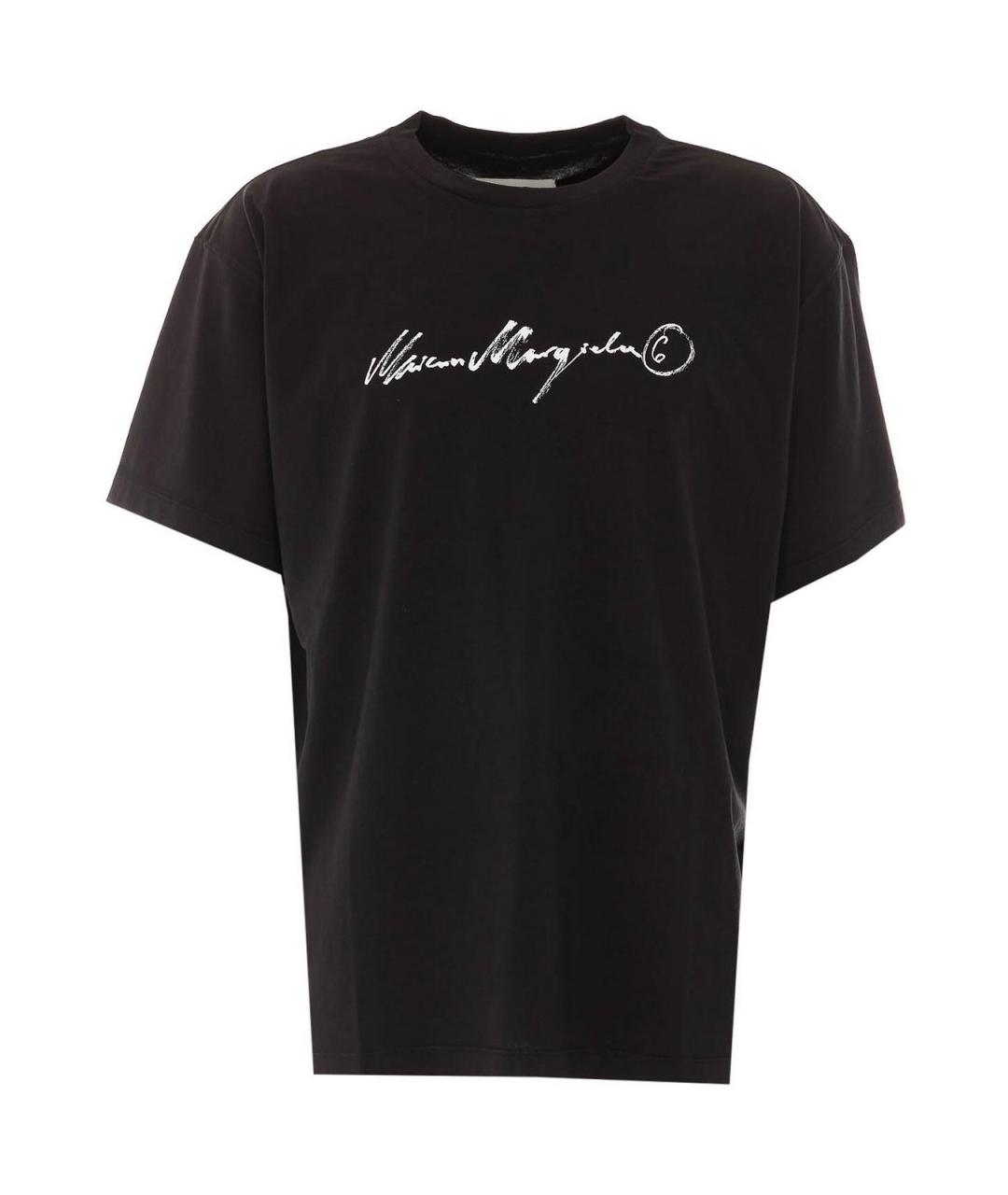 MM6 MAISON MARGIELA Черная хлопковая футболка, фото 1