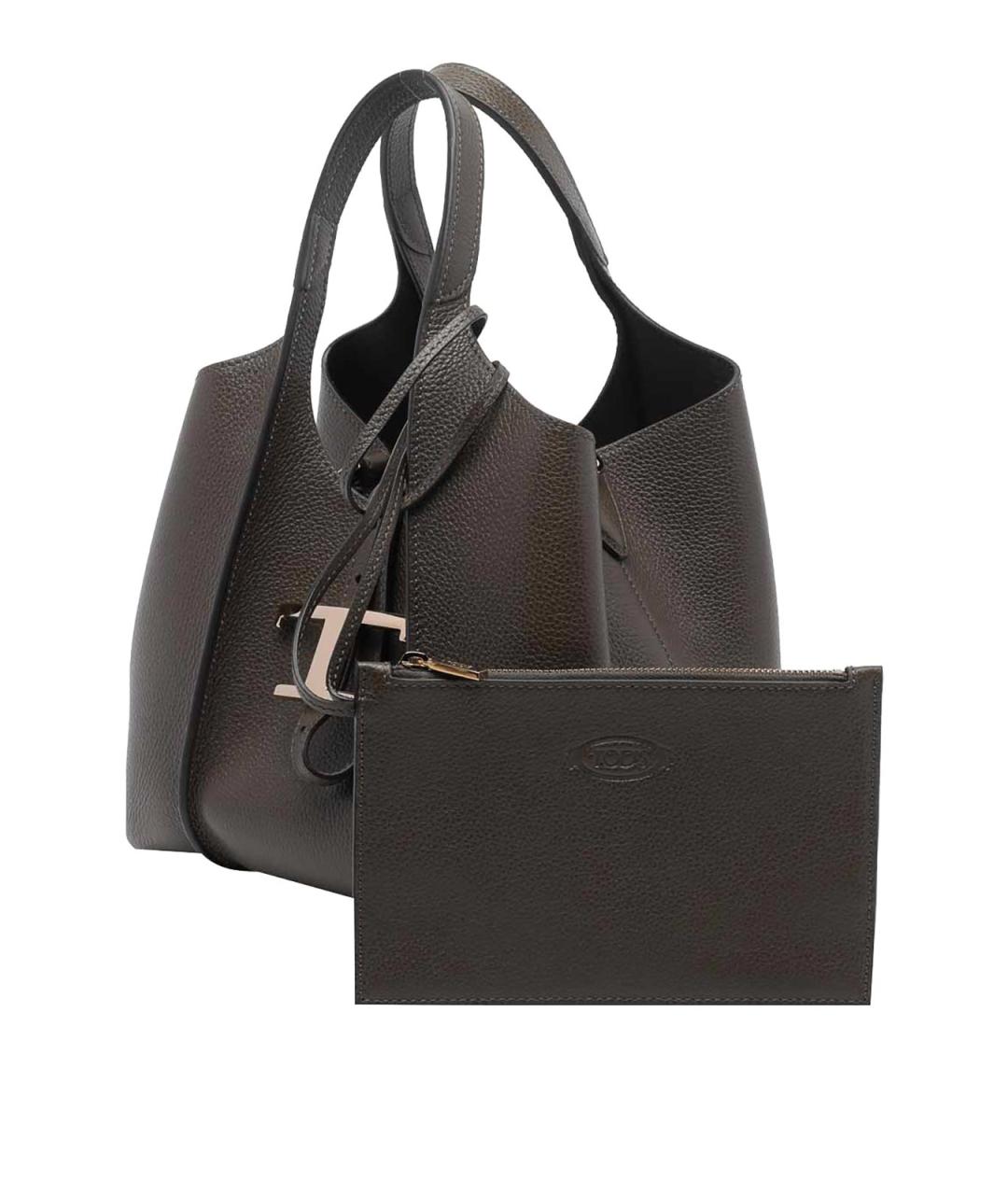 TOD'S Коричневая кожаная сумка тоут, фото 4