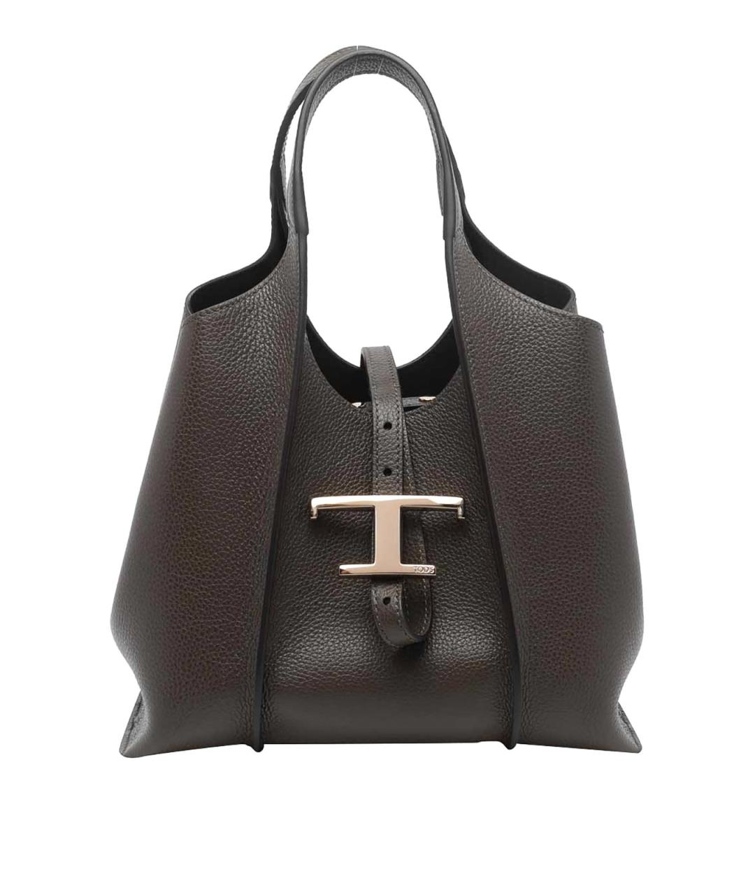 TOD'S Коричневая кожаная сумка тоут, фото 1