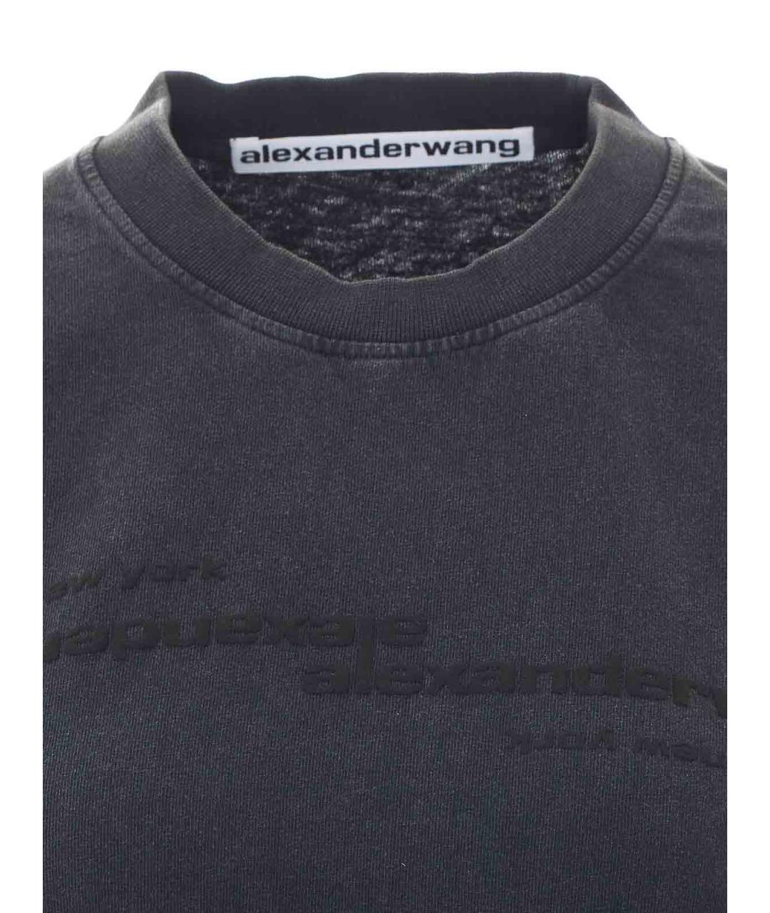 ALEXANDER WANG Черная хлопковая футболка, фото 4