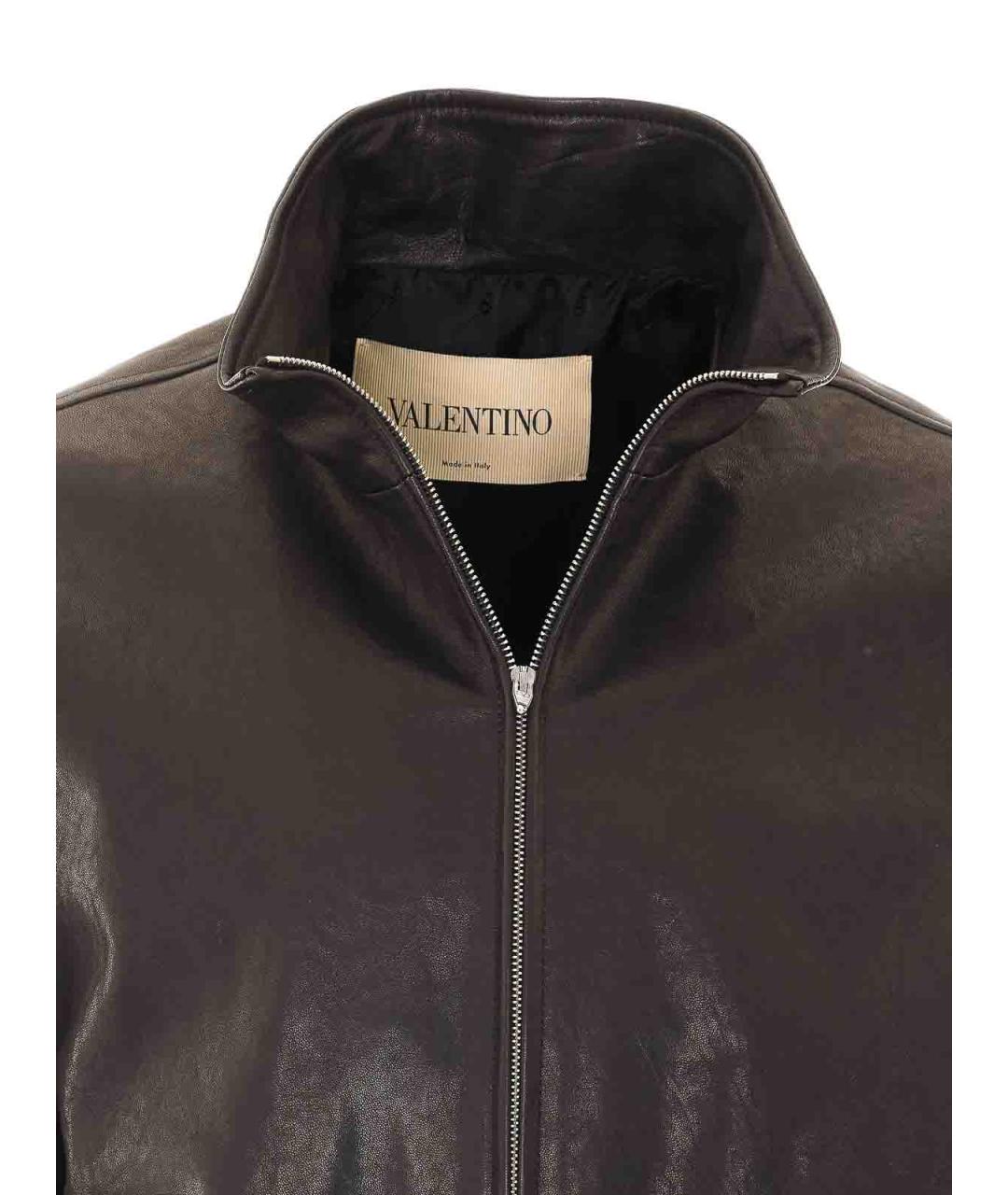 VALENTINO Коричневая кожаная куртка, фото 4
