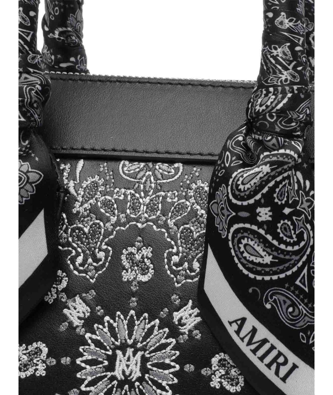AMIRI Черная кожаная сумка тоут, фото 4