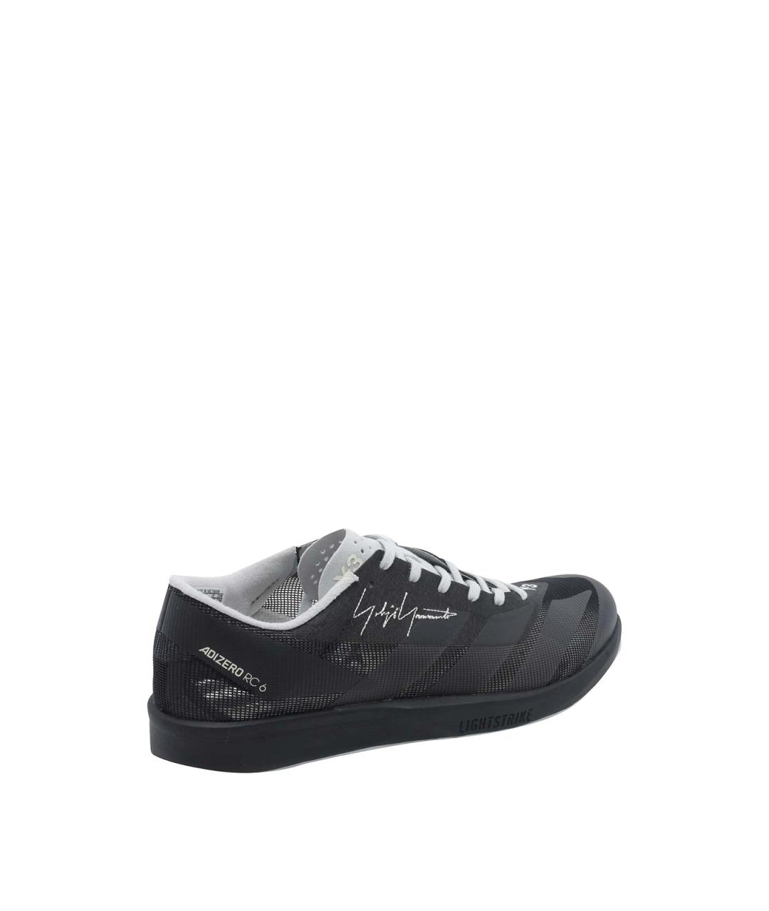 Y-3 Черные кожаные низкие кроссовки / кеды, фото 3