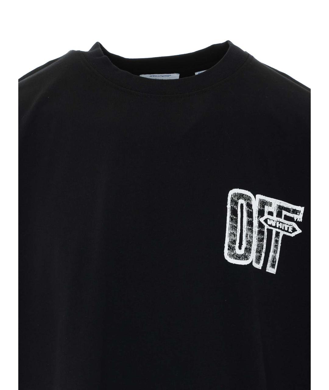 OFF-WHITE Черная хлопковая футболка, фото 4
