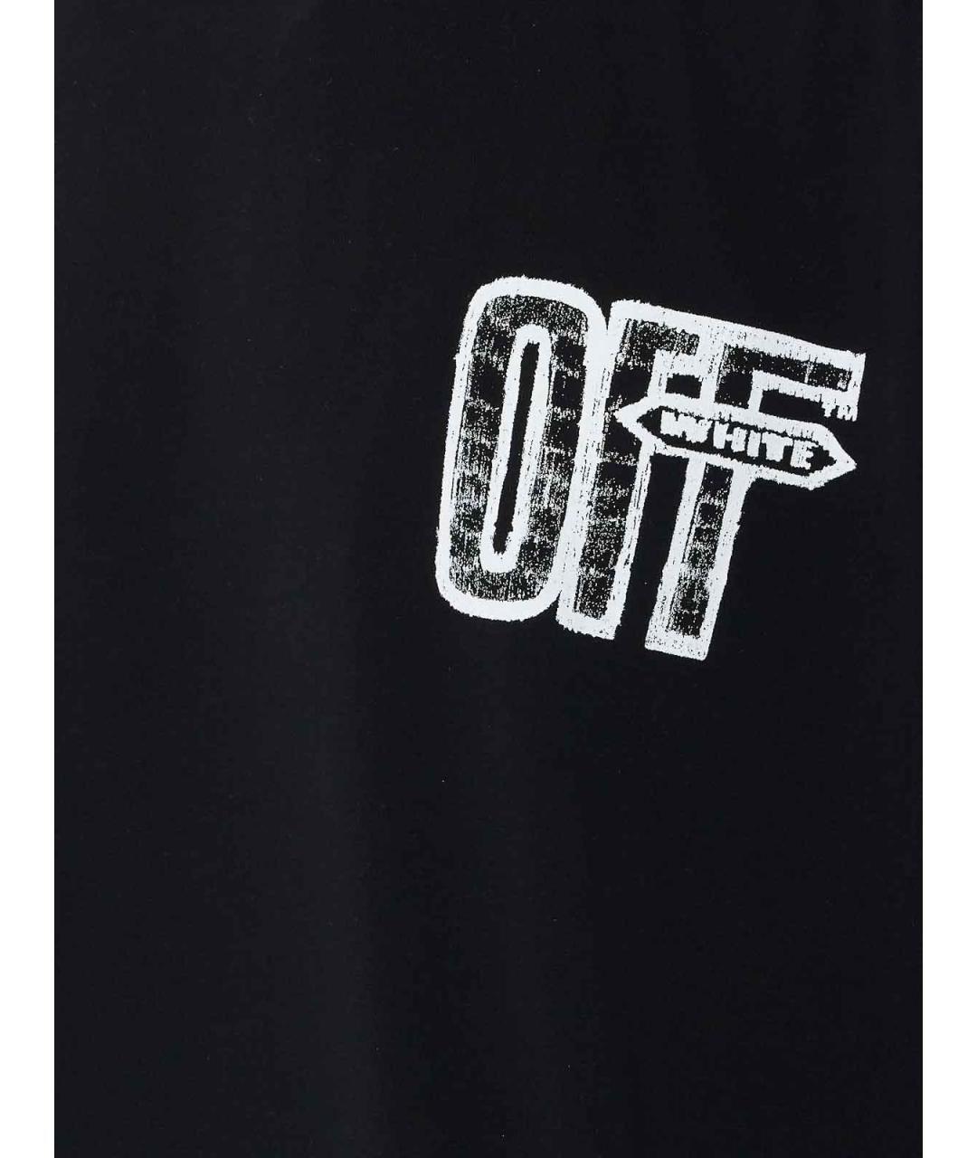 OFF-WHITE Черная хлопковая футболка, фото 3