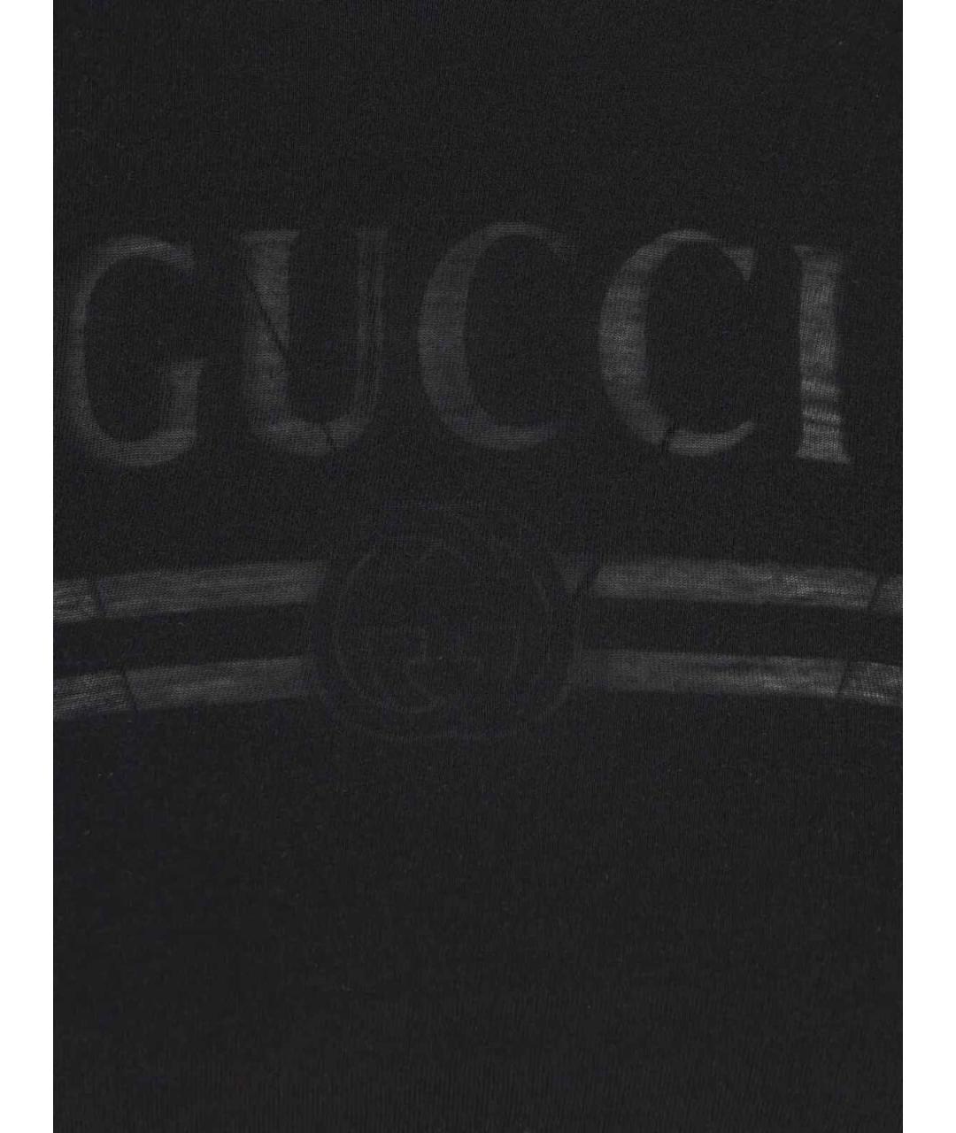 GUCCI Черная хлопковая футболка, фото 3