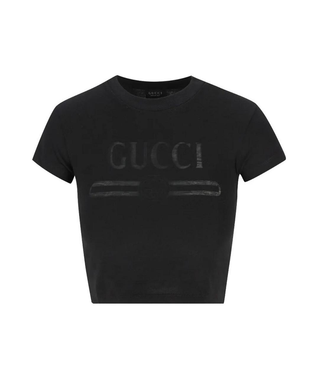 GUCCI Черная хлопковая футболка, фото 1