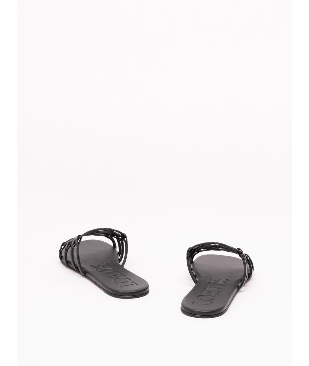 LOEWE Черные кожаные сандалии, фото 3