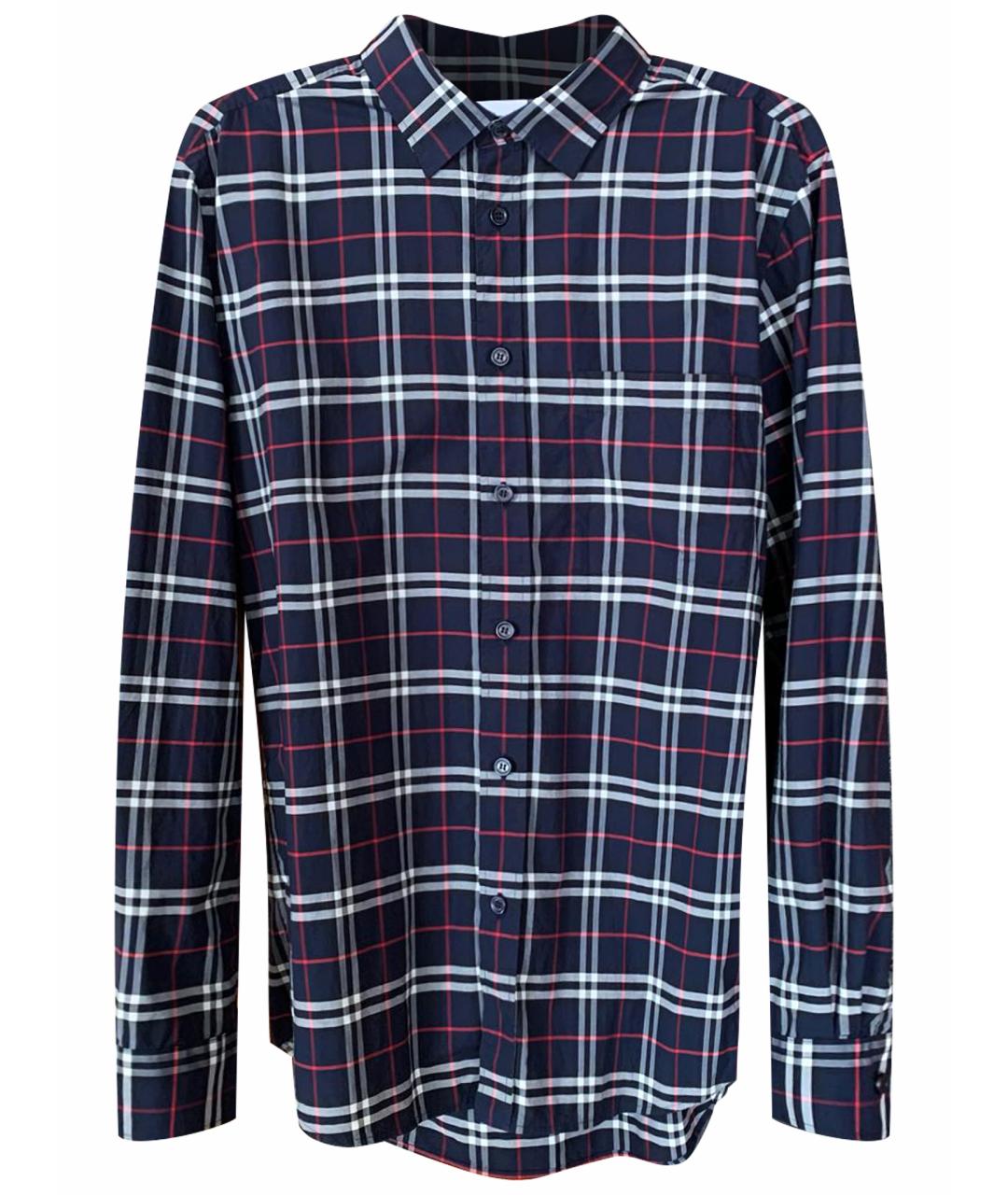 BURBERRY Темно-синяя хлопковая кэжуал рубашка, фото 1