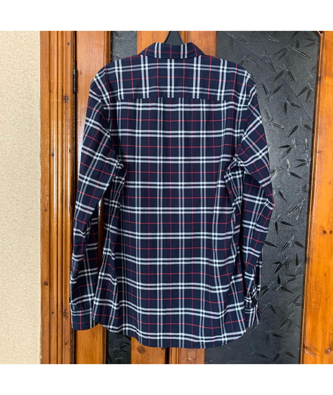 BURBERRY Темно-синяя хлопковая кэжуал рубашка, фото 2