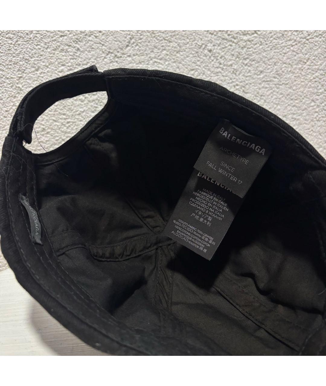 BALENCIAGA Черная хлопковая кепка, фото 3