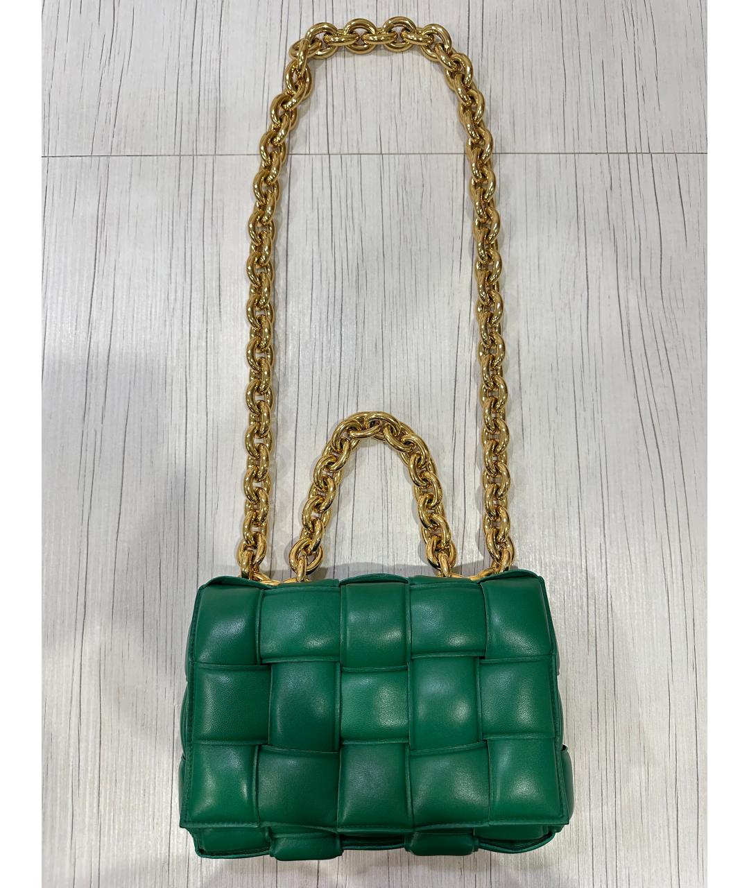 BOTTEGA VENETA Зеленая кожаная сумка через плечо, фото 9