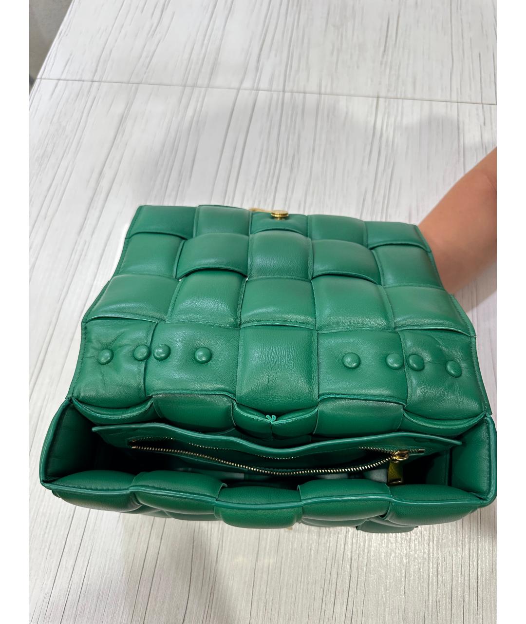 BOTTEGA VENETA Зеленая кожаная сумка через плечо, фото 6