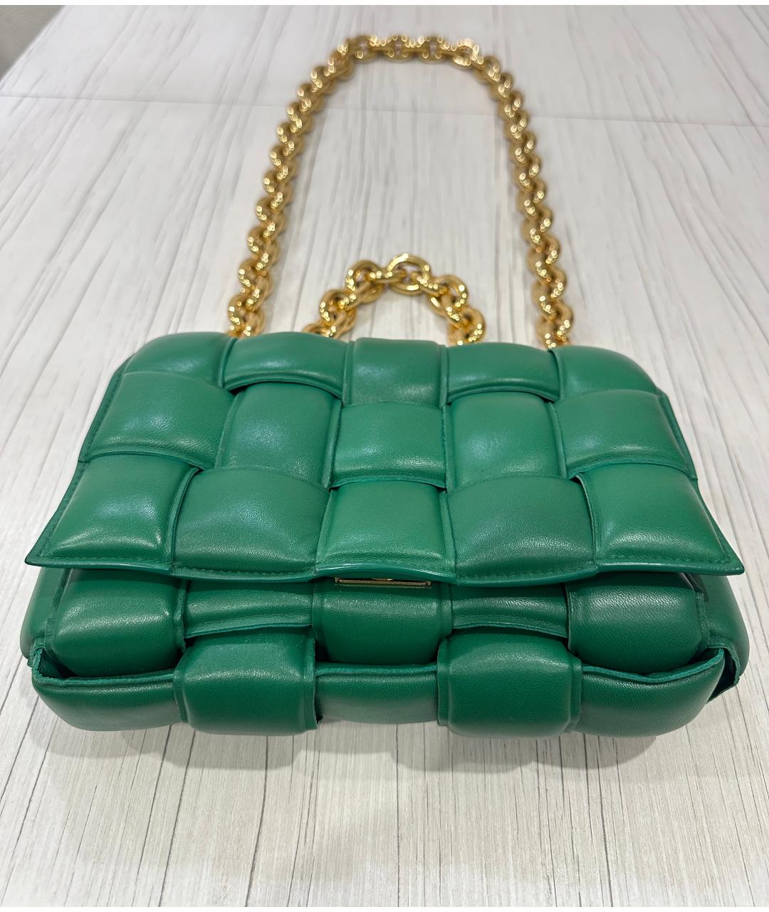 BOTTEGA VENETA Зеленая кожаная сумка через плечо, фото 2