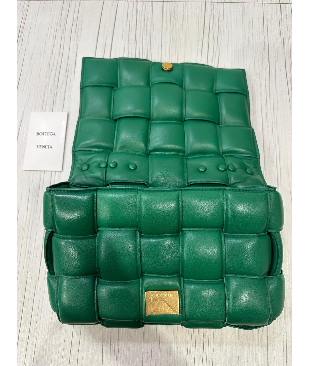 BOTTEGA VENETA Зеленая кожаная сумка через плечо, фото 5