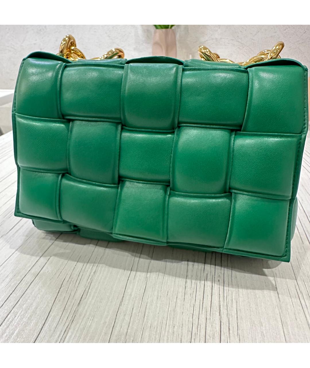 BOTTEGA VENETA Зеленая кожаная сумка через плечо, фото 4