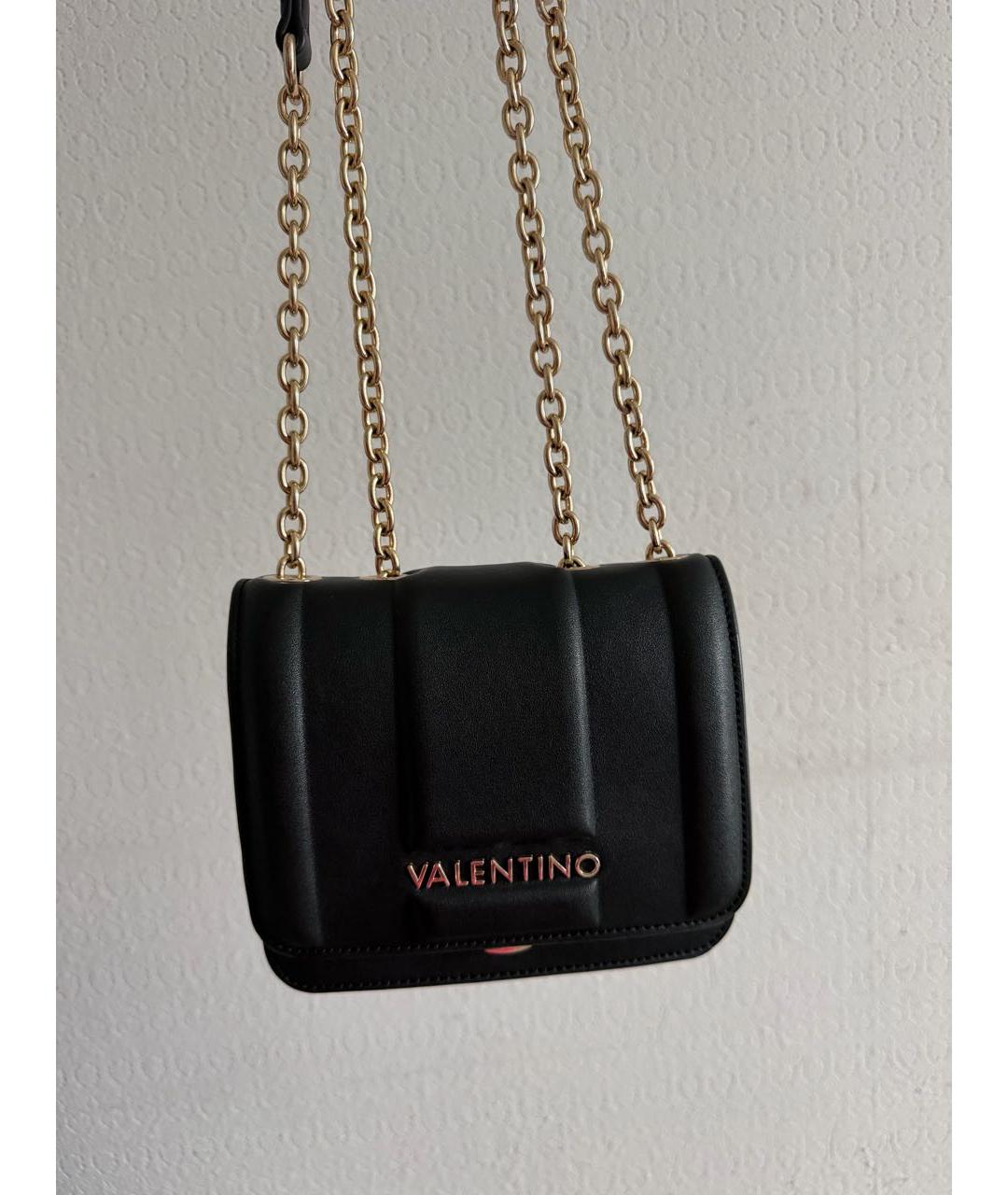 VALENTINO Черная сумка через плечо из искусственной кожи, фото 5