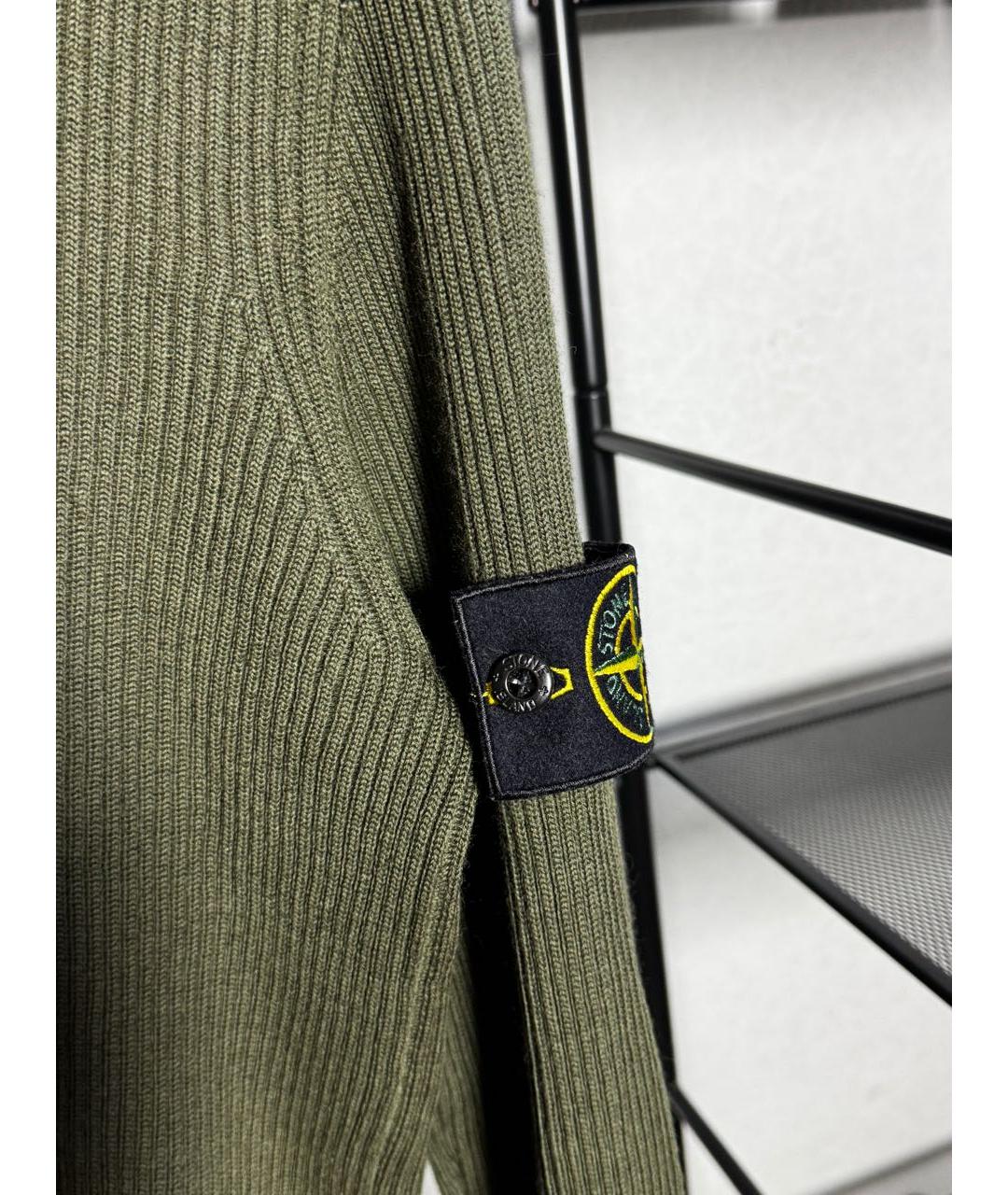 STONE ISLAND Хаки шерстяной джемпер / свитер, фото 3