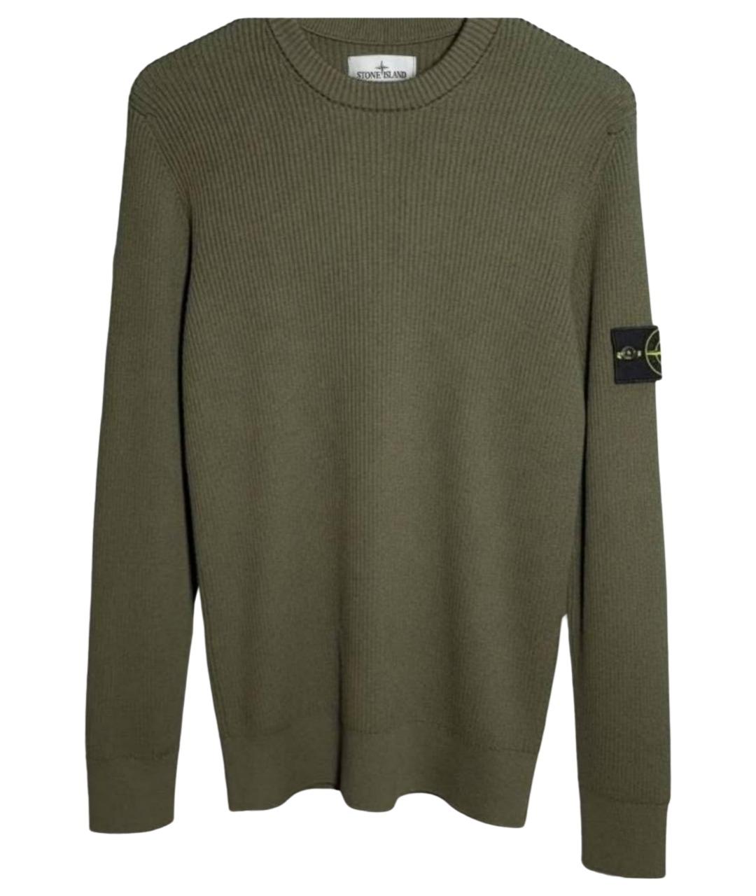 STONE ISLAND Хаки шерстяной джемпер / свитер, фото 1