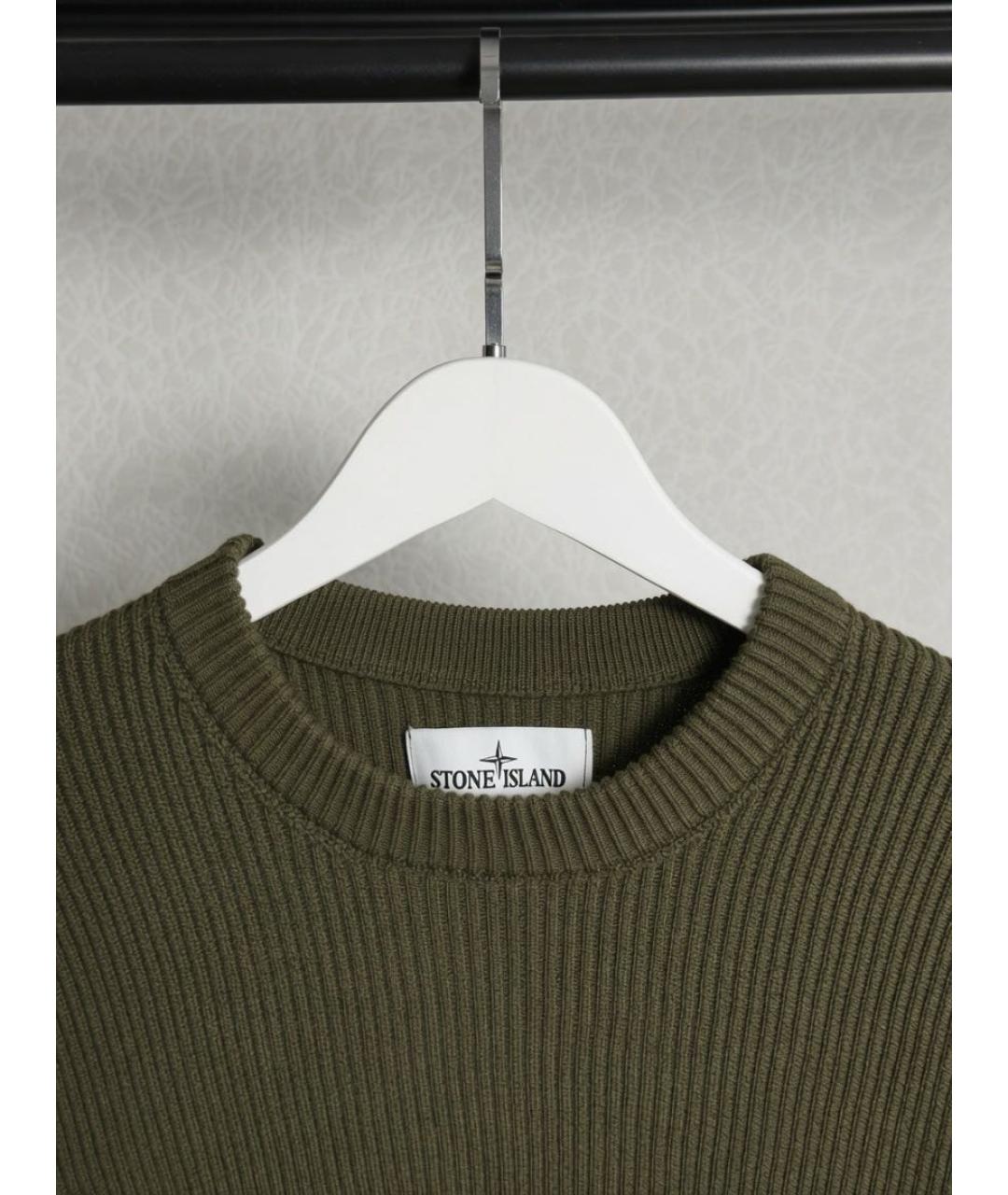 STONE ISLAND Хаки шерстяной джемпер / свитер, фото 2