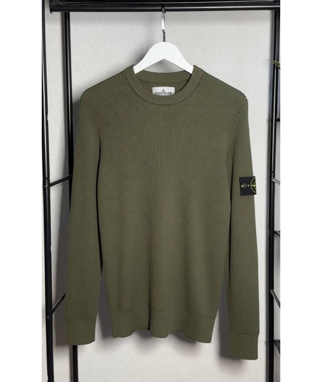STONE ISLAND Хаки шерстяной джемпер / свитер, фото 5