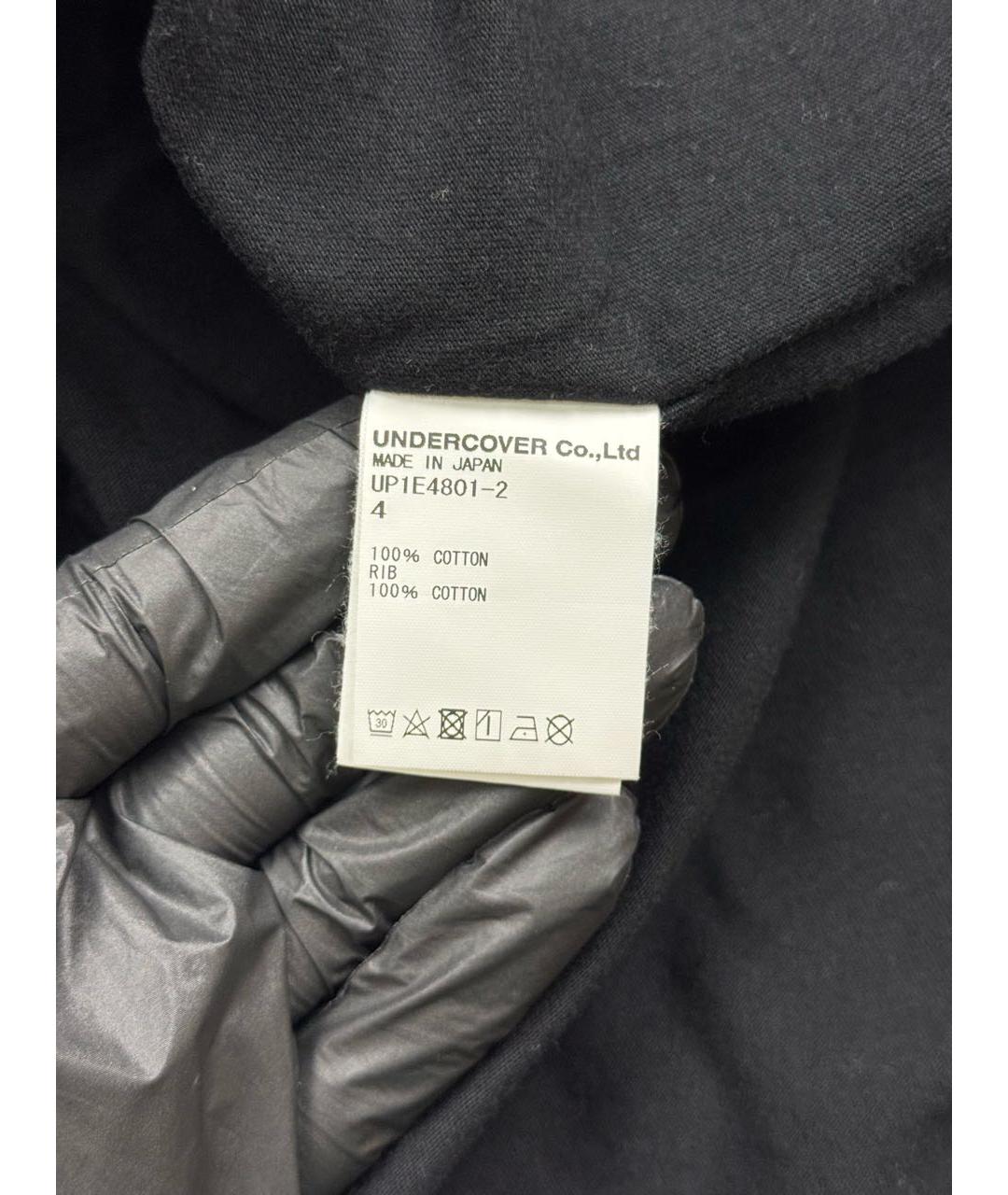 UNDERCOVER Черная хлопковая футболка, фото 7