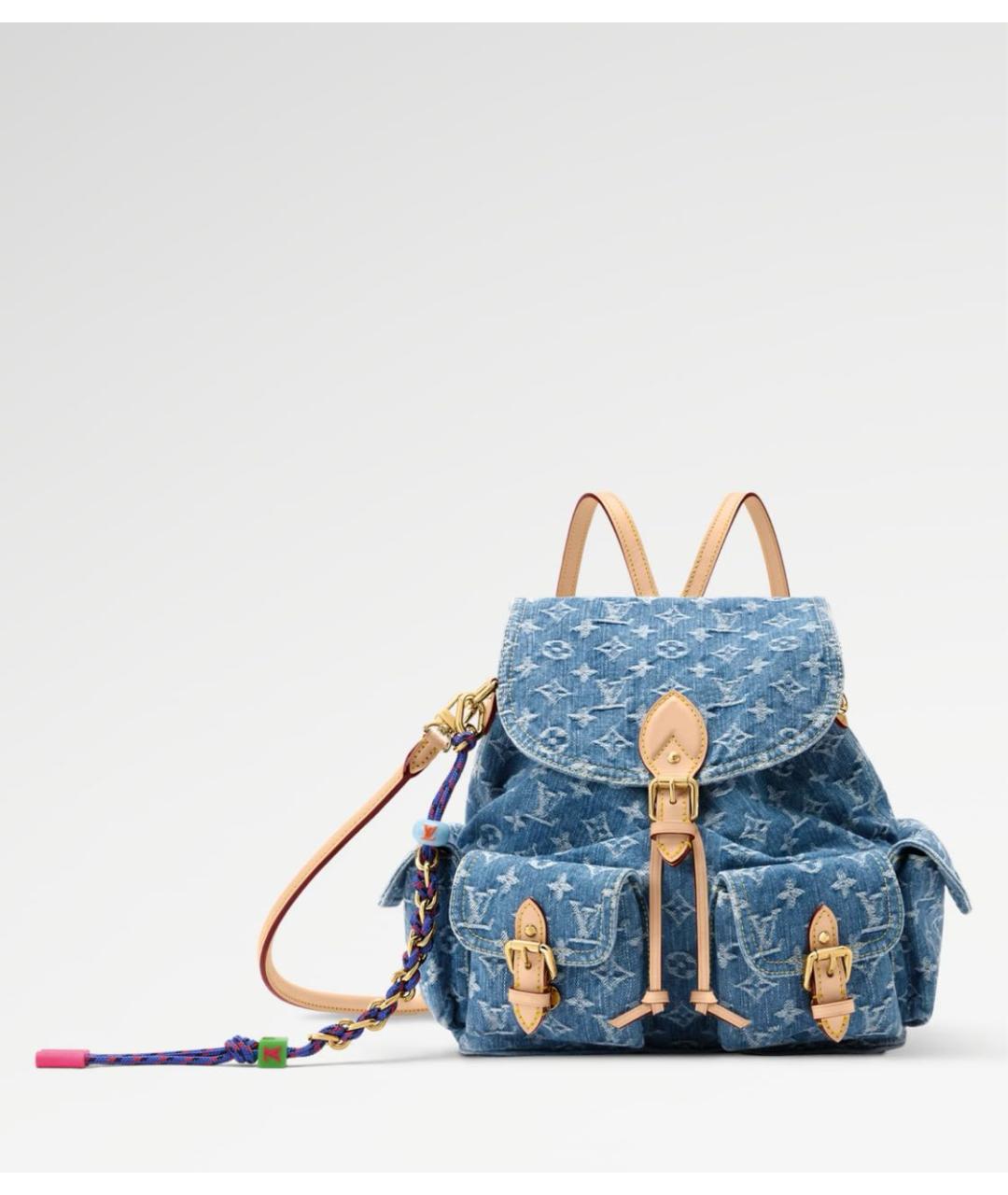 LOUIS VUITTON Синий деним рюкзак, фото 7