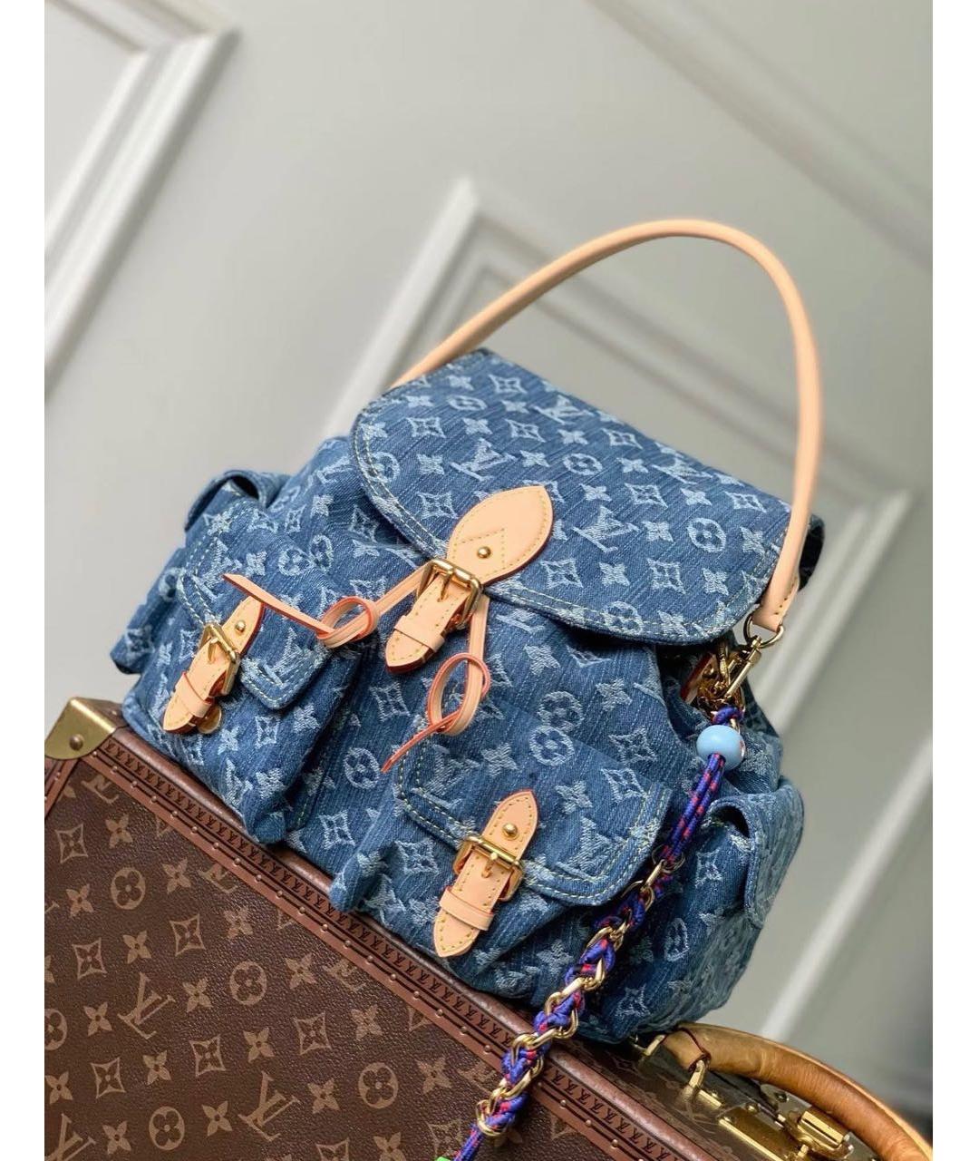 LOUIS VUITTON Синий деним рюкзак, фото 2
