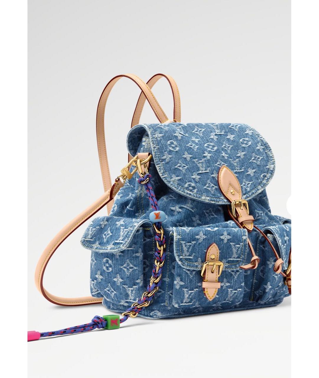 LOUIS VUITTON Синий деним рюкзак, фото 3