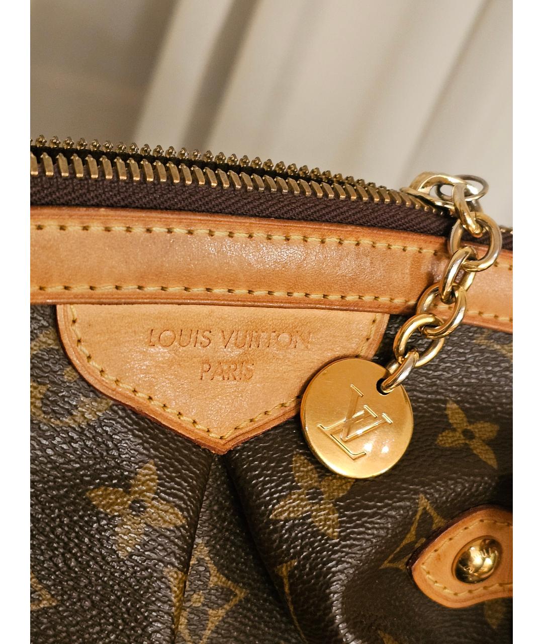 LOUIS VUITTON Коричневая канва сумка тоут, фото 6