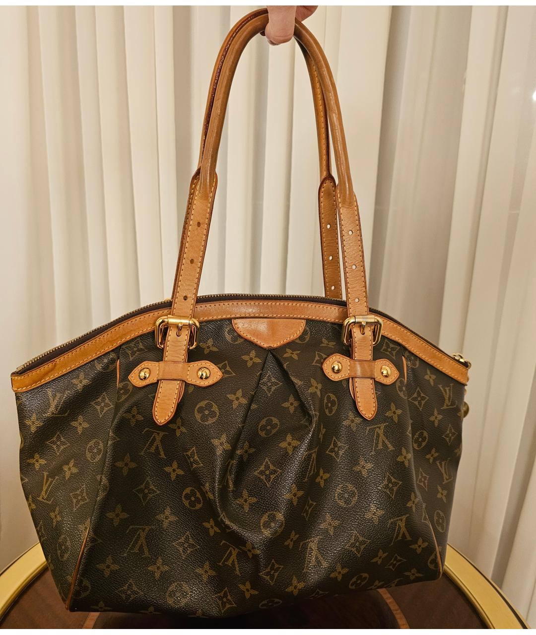 LOUIS VUITTON Коричневая канва сумка тоут, фото 3