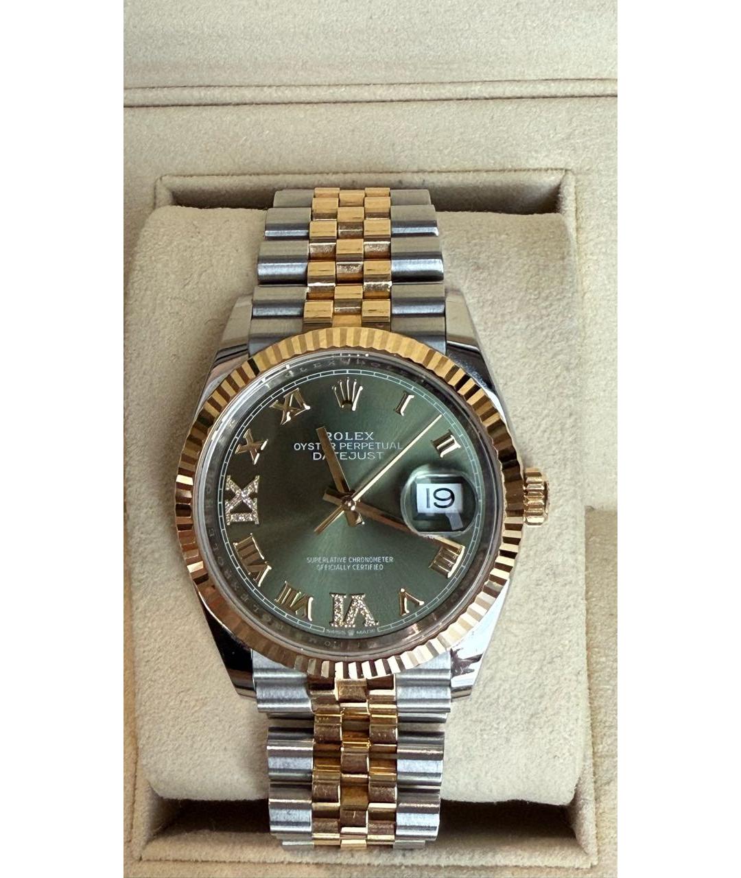 ROLEX Серебряные позолоченные часы, фото 5