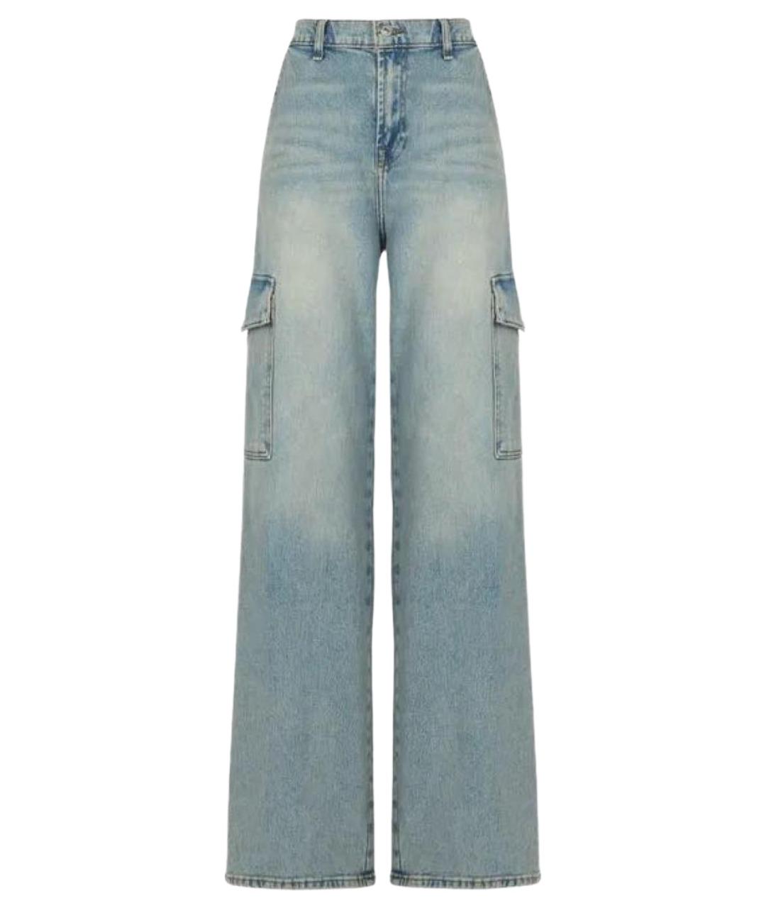 7 FOR ALL MANKIND Голубые хлопковые прямые джинсы, фото 1